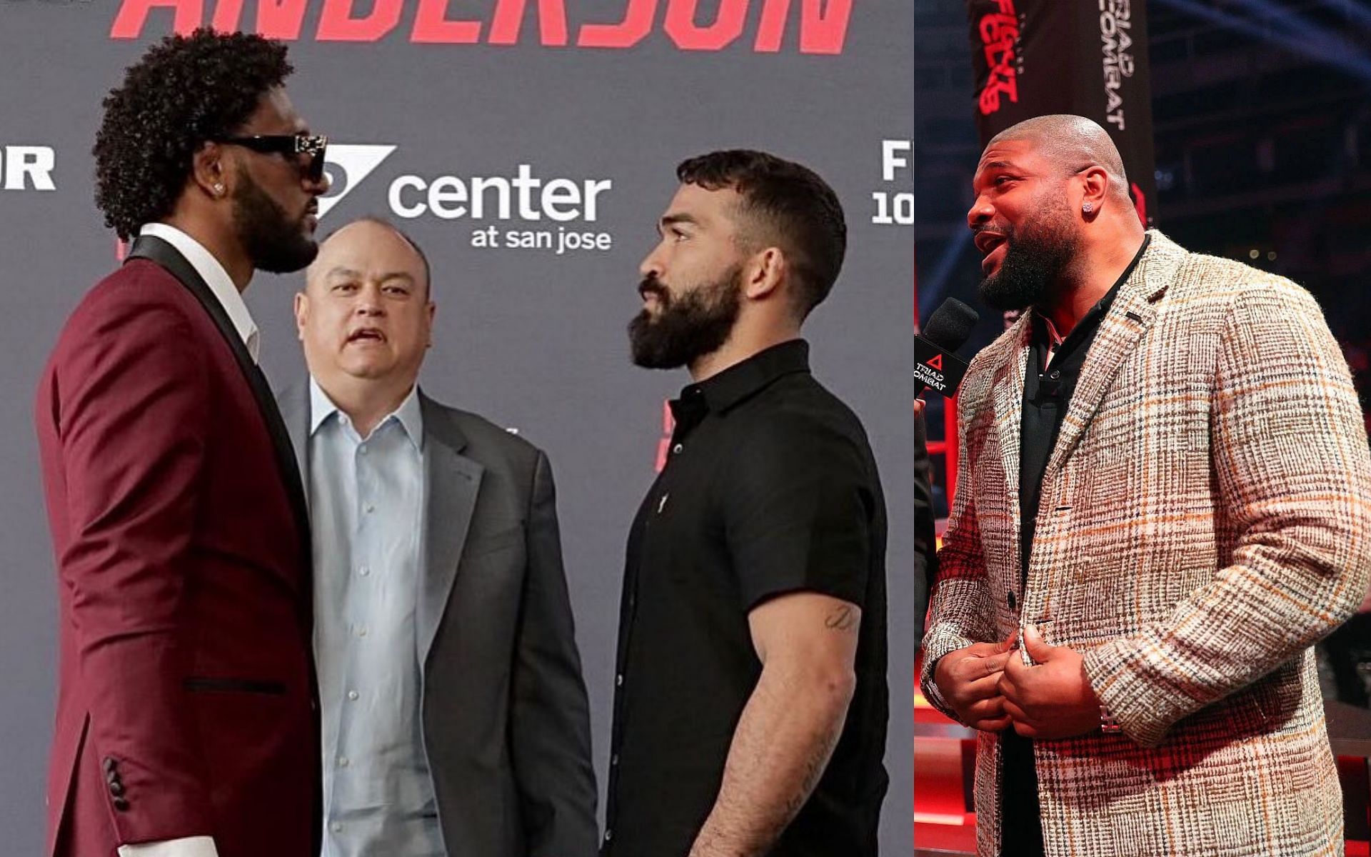 AJ McKee and Patricio Freire (left), Rampage Jackson (right) [Images couresy: @patriciopitbull Instagram and Getty]