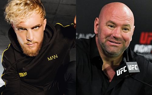 Jake Paul (left), Dana White (right) [Images Courtesy: @jakepaul via Instagram and Getty]