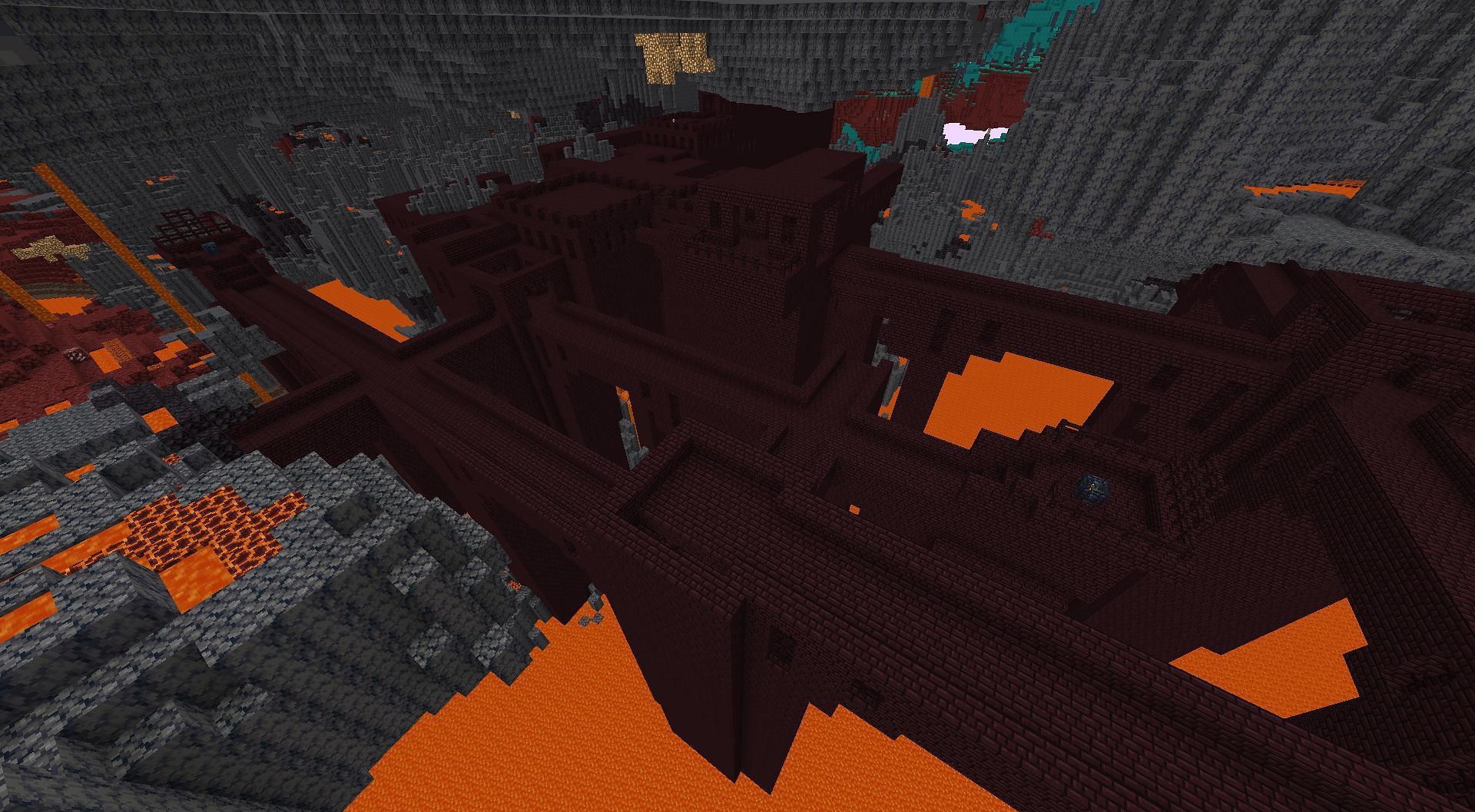 Two fortress overlapping (Image via Minecraft 1.18.2)