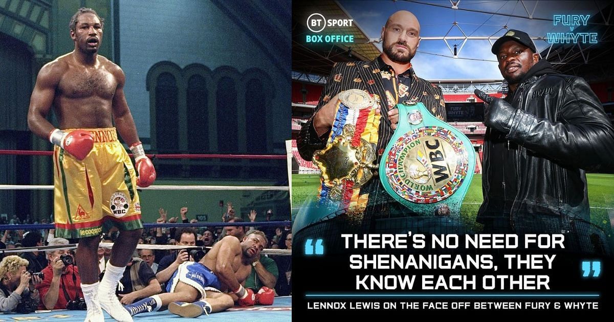 Lennox Lewis (left) and Fury vs. Whyte (right) [Instagram: @mrlennoxlewis]