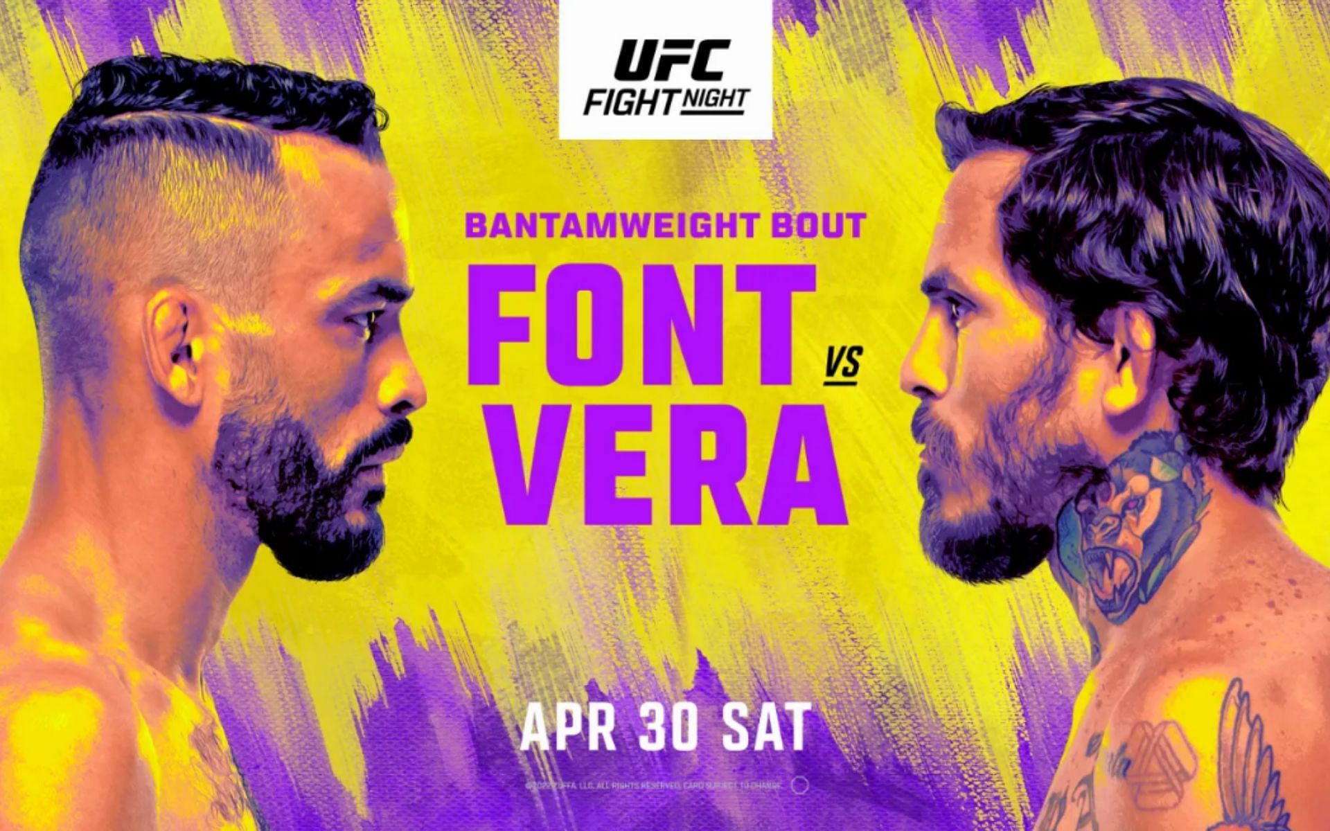 UFC Fight Night - Font vs. Vera - Official poster