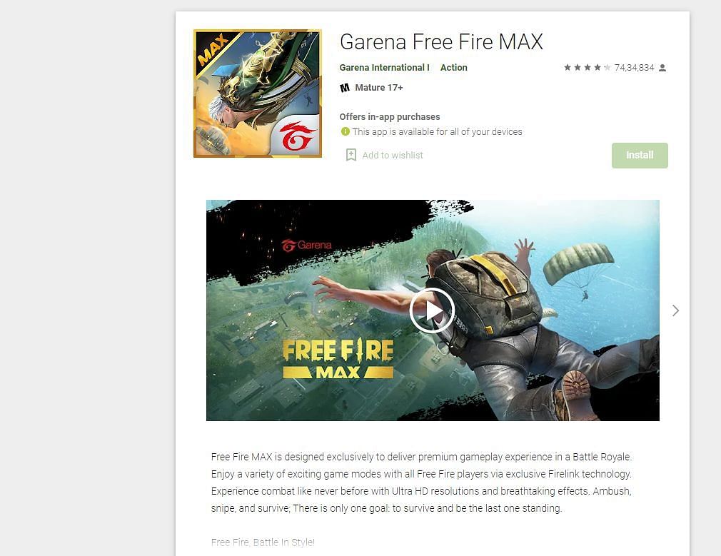 MAX is available (Image via Google Play Store)