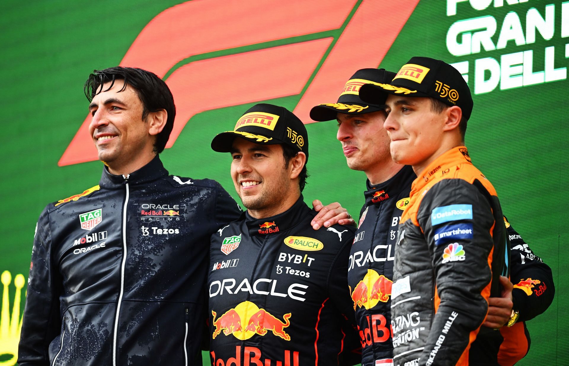 Max Verstappen (2nd from right) made a strong comeback in the championship battle