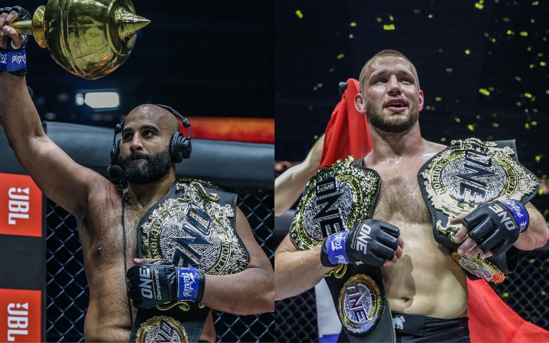A champion vs. champion but between ONE heavyweight king Arjan Bhullar (left) and ONE double champ Reinier de Ridder (right) might happen in the future. (Images courtesy of ONE Championship)
