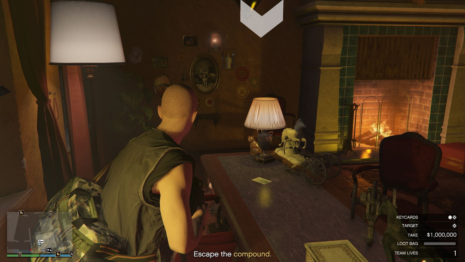 His safe is located behind those pictures (Image via Rockstar Games)