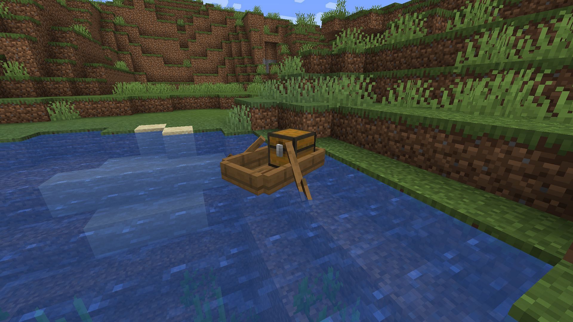 A chest boat (Image via Minecraft Bedrock Edition)