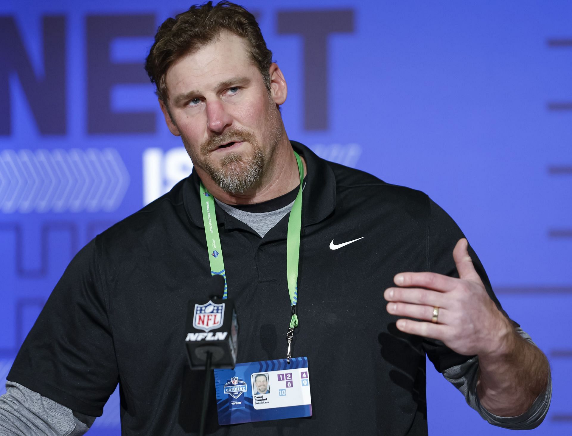 Dan Campbell at the NFL Combine