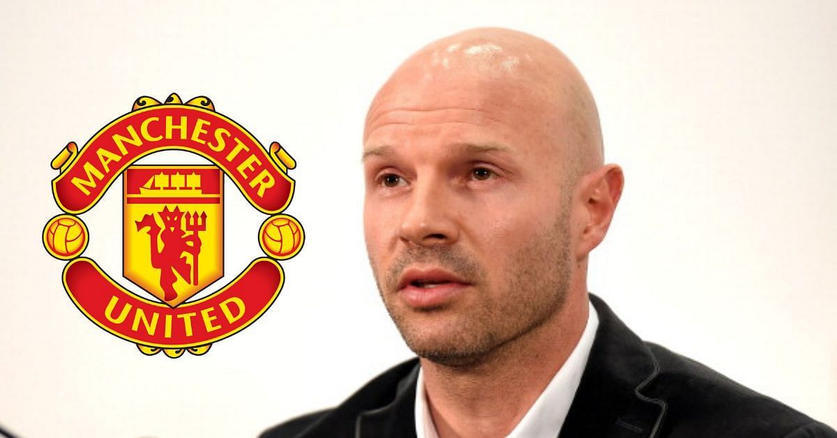 Danny Mills is not impressed by a United defender.