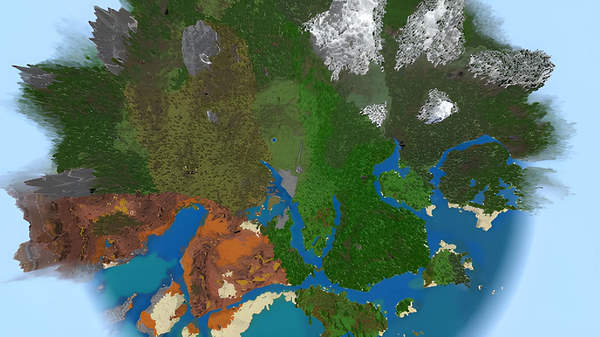 This seed features a lot of biomes (Image via Mojang)