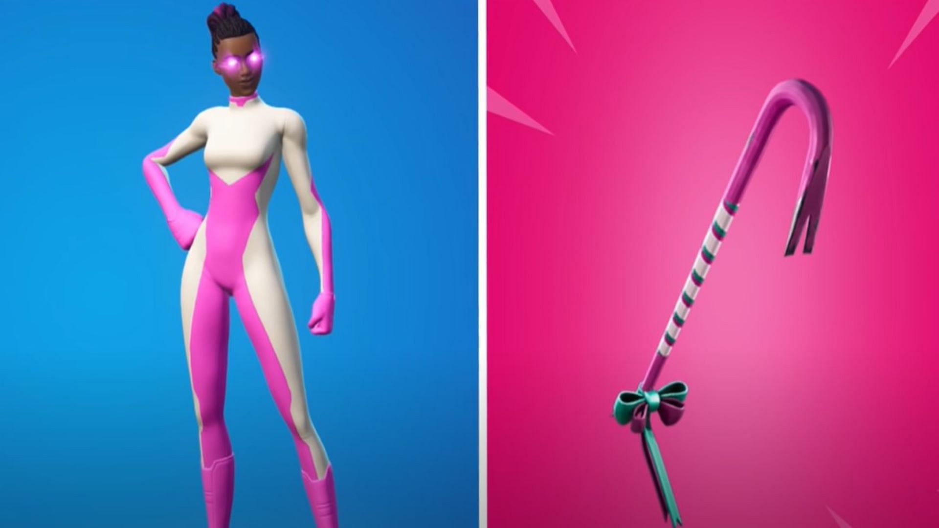 White and Pink Superhero skin + Bold Bar combo in the game (Image via Kyro/YouTube)