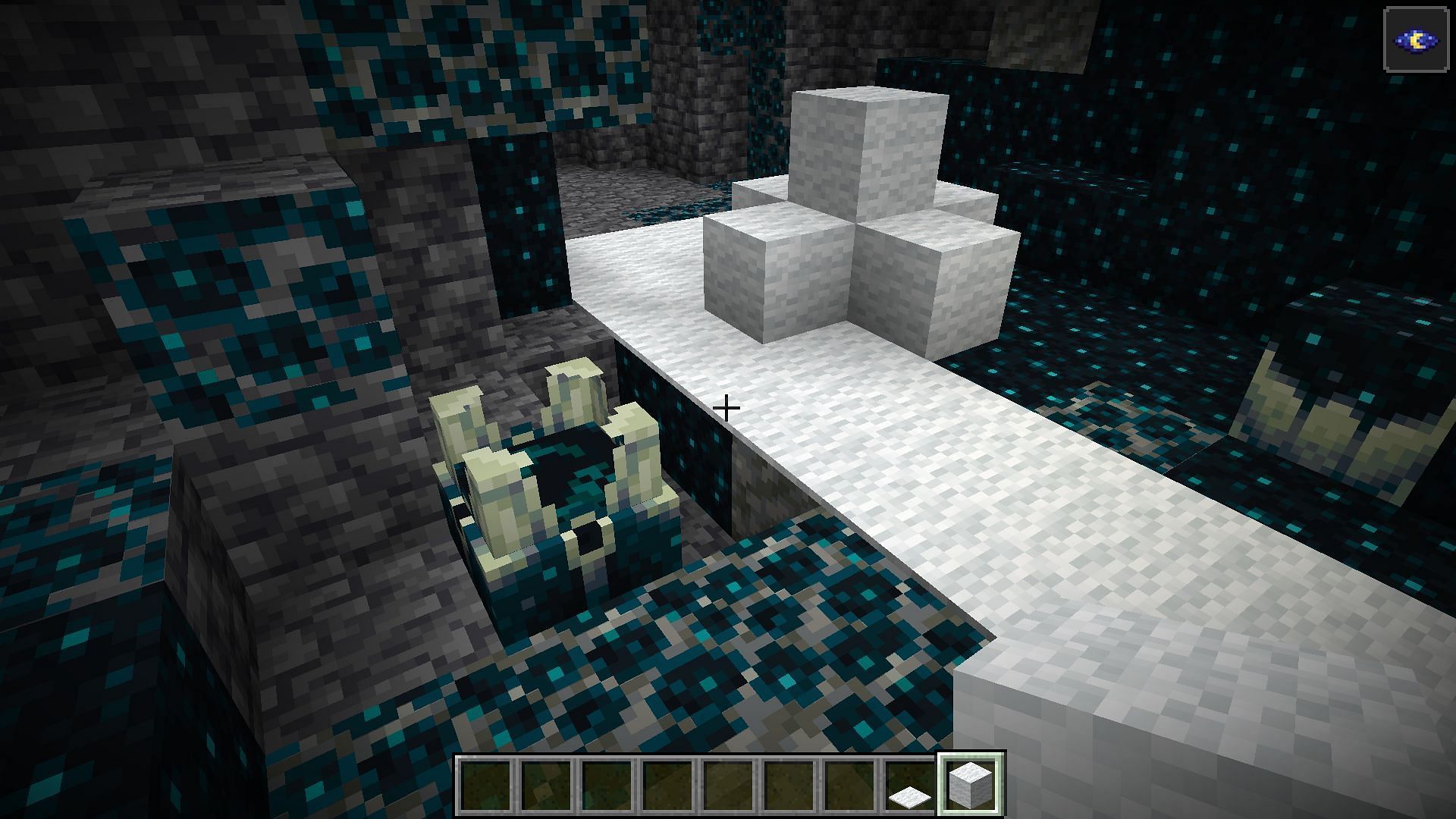 Covered sculk sensor won&#039;t get activated by any vibrations and won&#039;t set off shrieker (Image via Mojang)