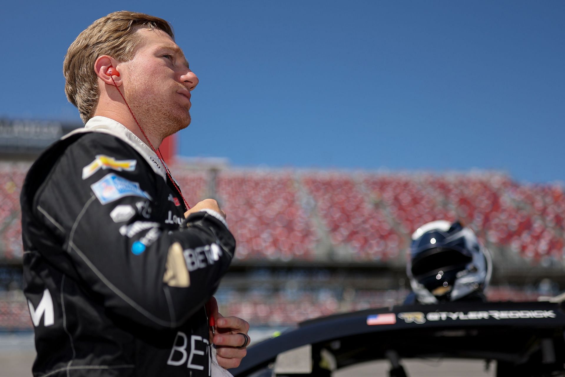 Tyler Reddick during prepares to qualify for the NASCAR Cup Series GEICO 500 at Talladega Superspeedway. (Photo by James Gilbert/Getty Images)