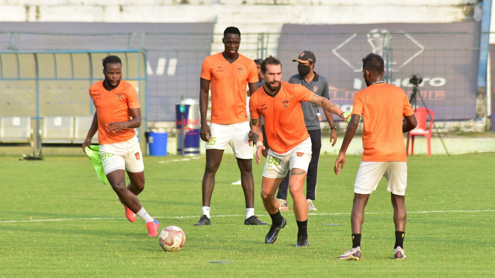 Gokulam Kerala FC players train ahead of their upcoming I-League encounter - Image Courtesy: I-League Twitter