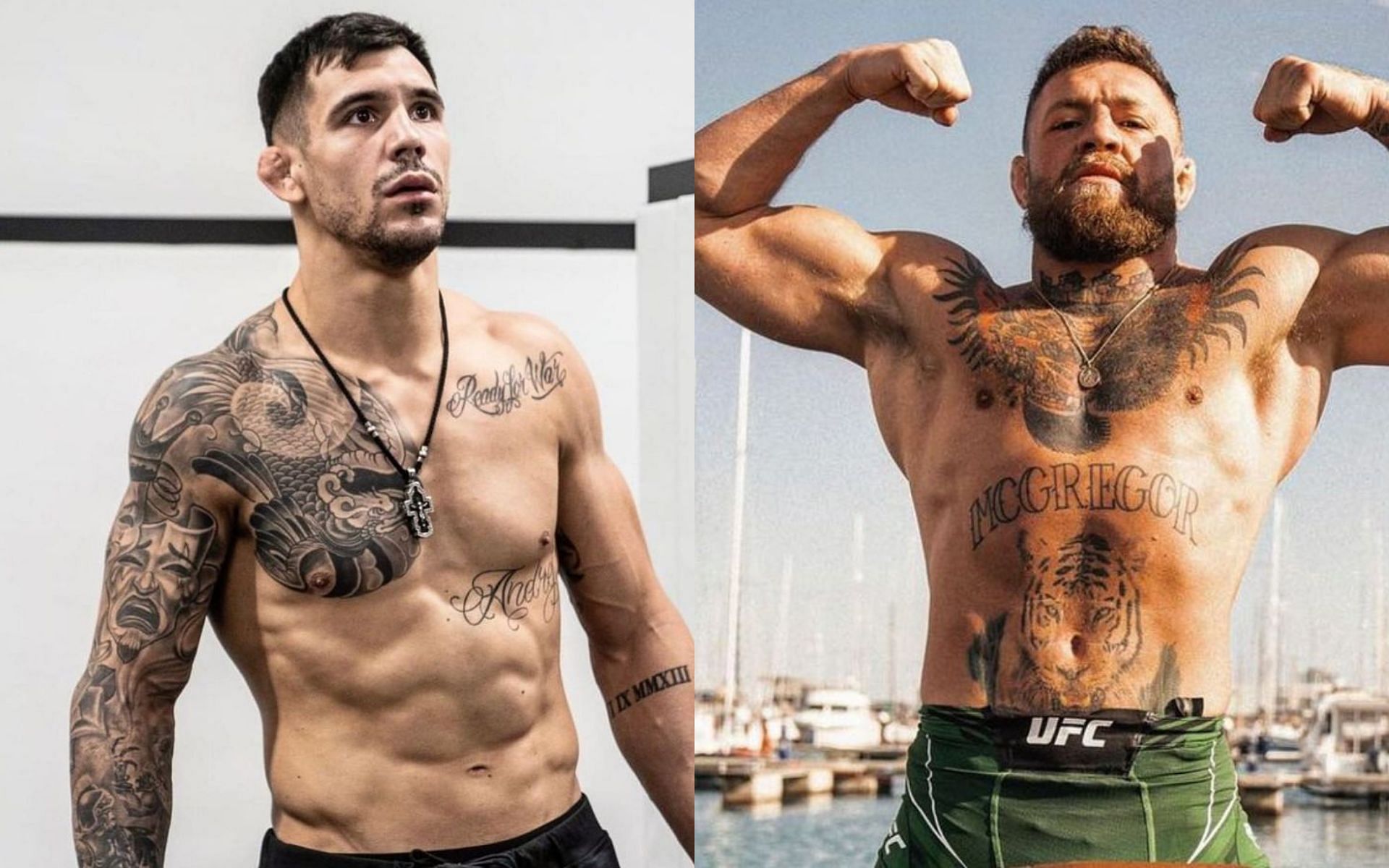 Aleksandar Rakic (L) and Conor McGregor (R) via Instagram @rakic_ufc and @thenotoriousmma