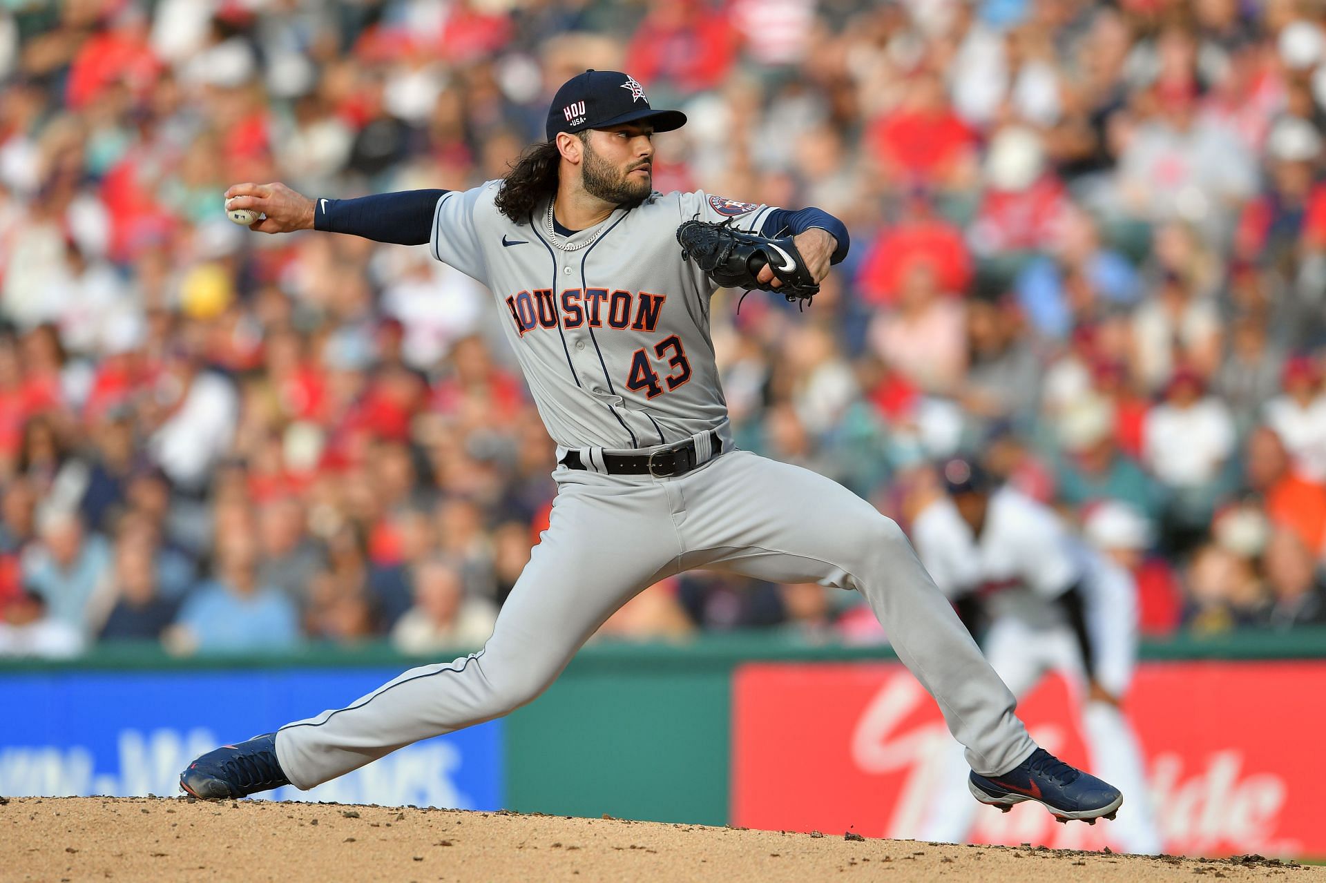 Lance McCullers Jr. pitches last year during an Astros v Cleveland Indians game