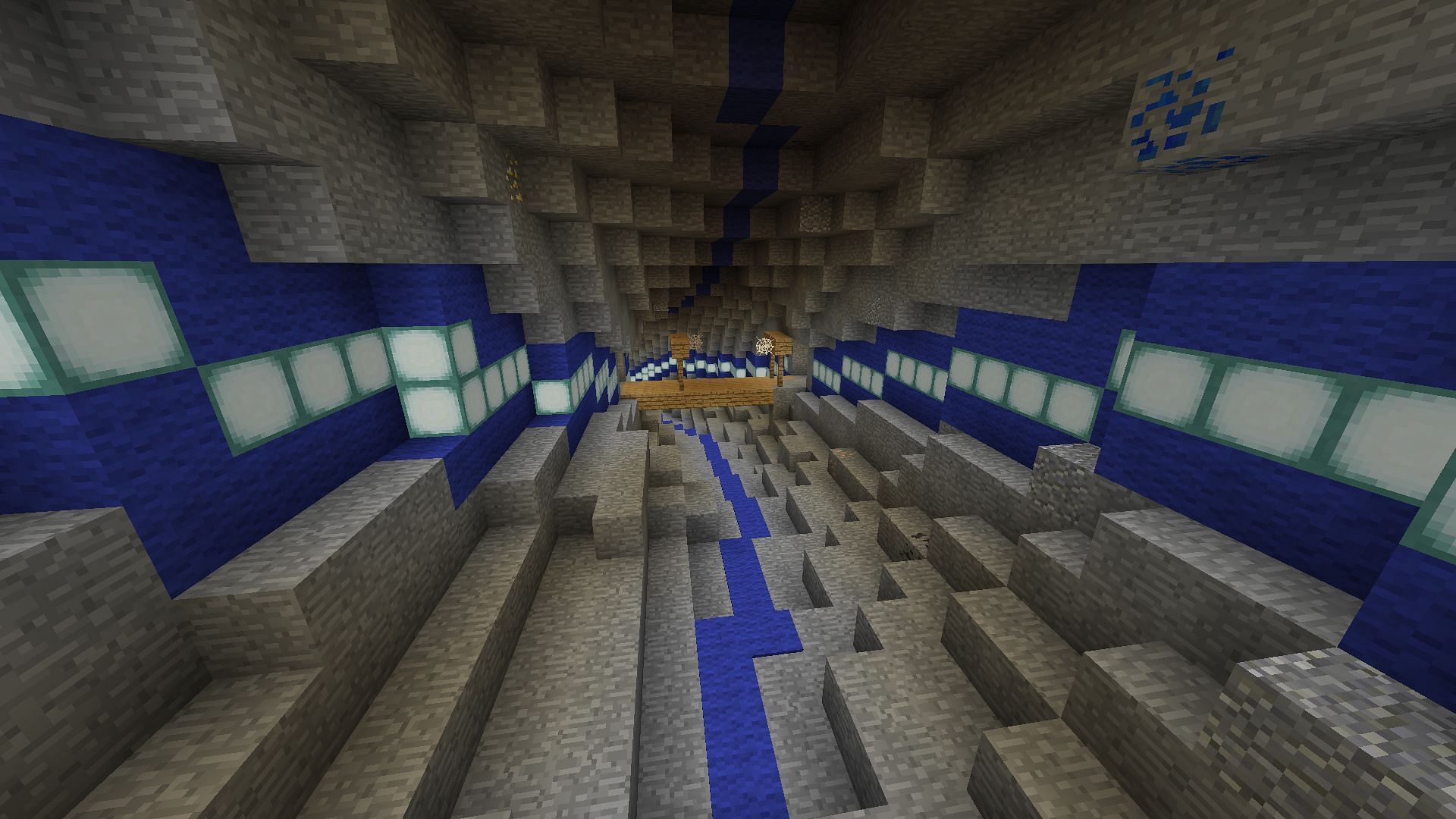 A tunnel in the Elytra Fall map (Image via minecraftmaps.com)