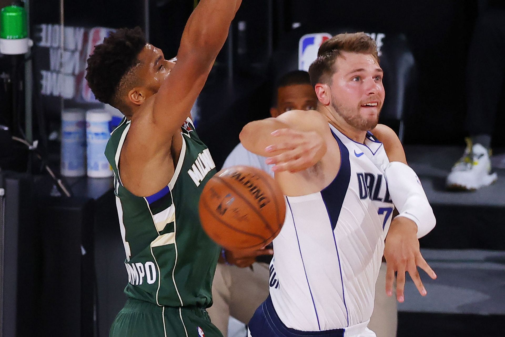 Giannis Antetokounmpo (left) and Luka Doncic could be the biggest rivalry in the next 10 years, according to Nick Wright. [Photo: Bleacher Report]