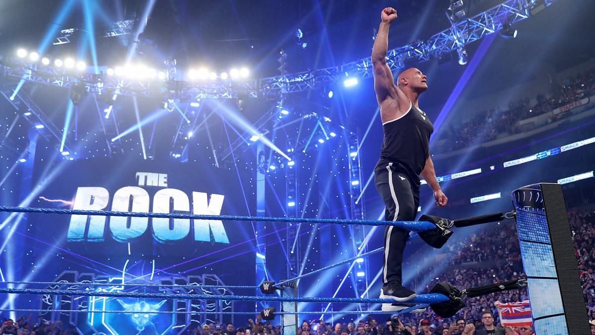 The Rock during his entrance on an edition of SmackDown in 2019!