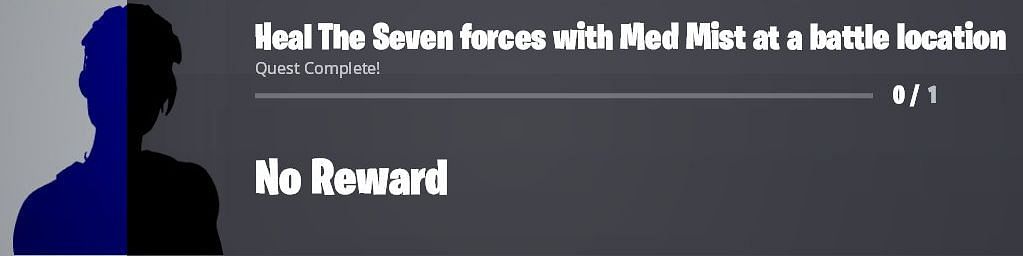 Heal The Seven&#039;s Forces using Med Mist to gain 20,000 XP in Fortnite Chapter 3 Season 2 (Image via iFireMonkey/Twitter)