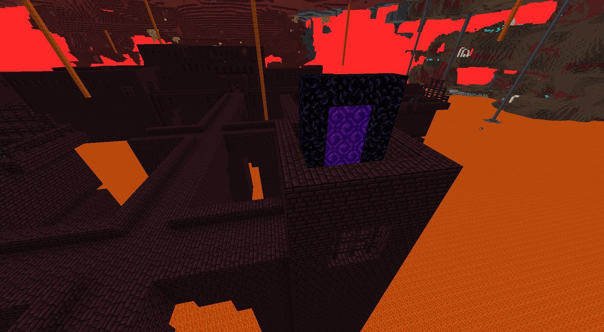 Portal generating right on the fortress (Image via Minecraft 1.18.2)