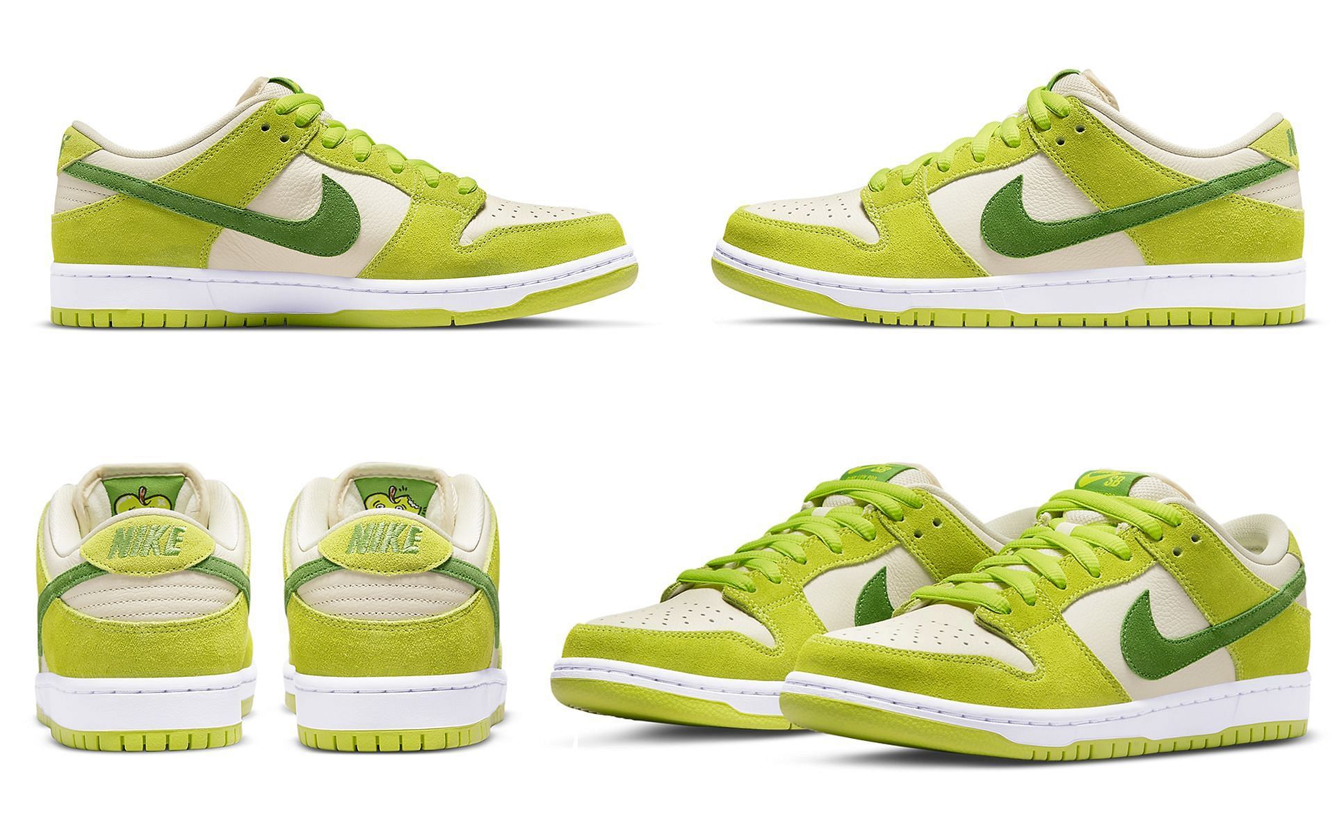Nike released the first look of its upcoming SB Dunk Low Green Apple sneakers (Image via Sportskeeda)
