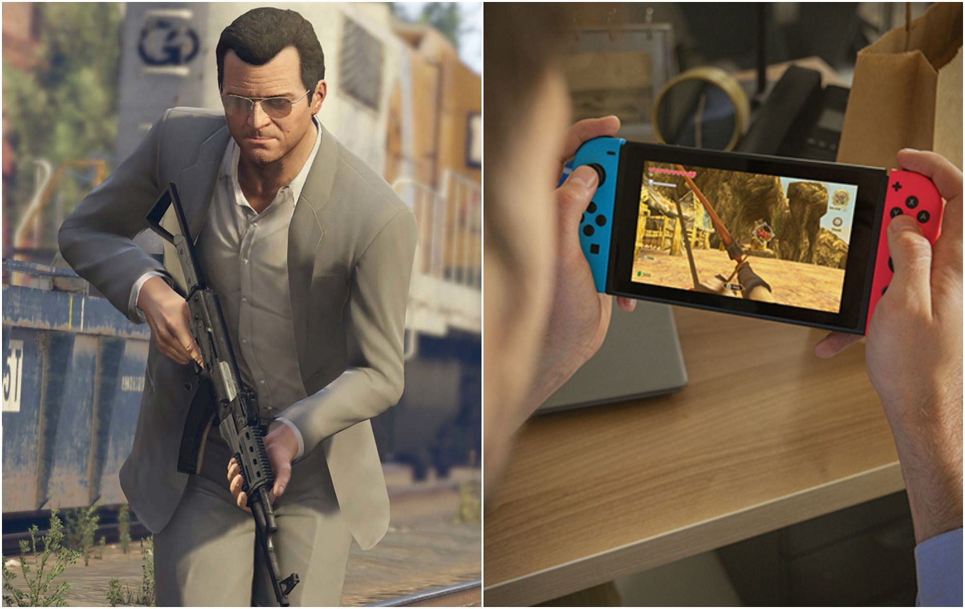Could Rockstar&#039;s most popular game yet make it to Nintendo&#039;s console in the future? (Images via Rockstar/Nintendo)