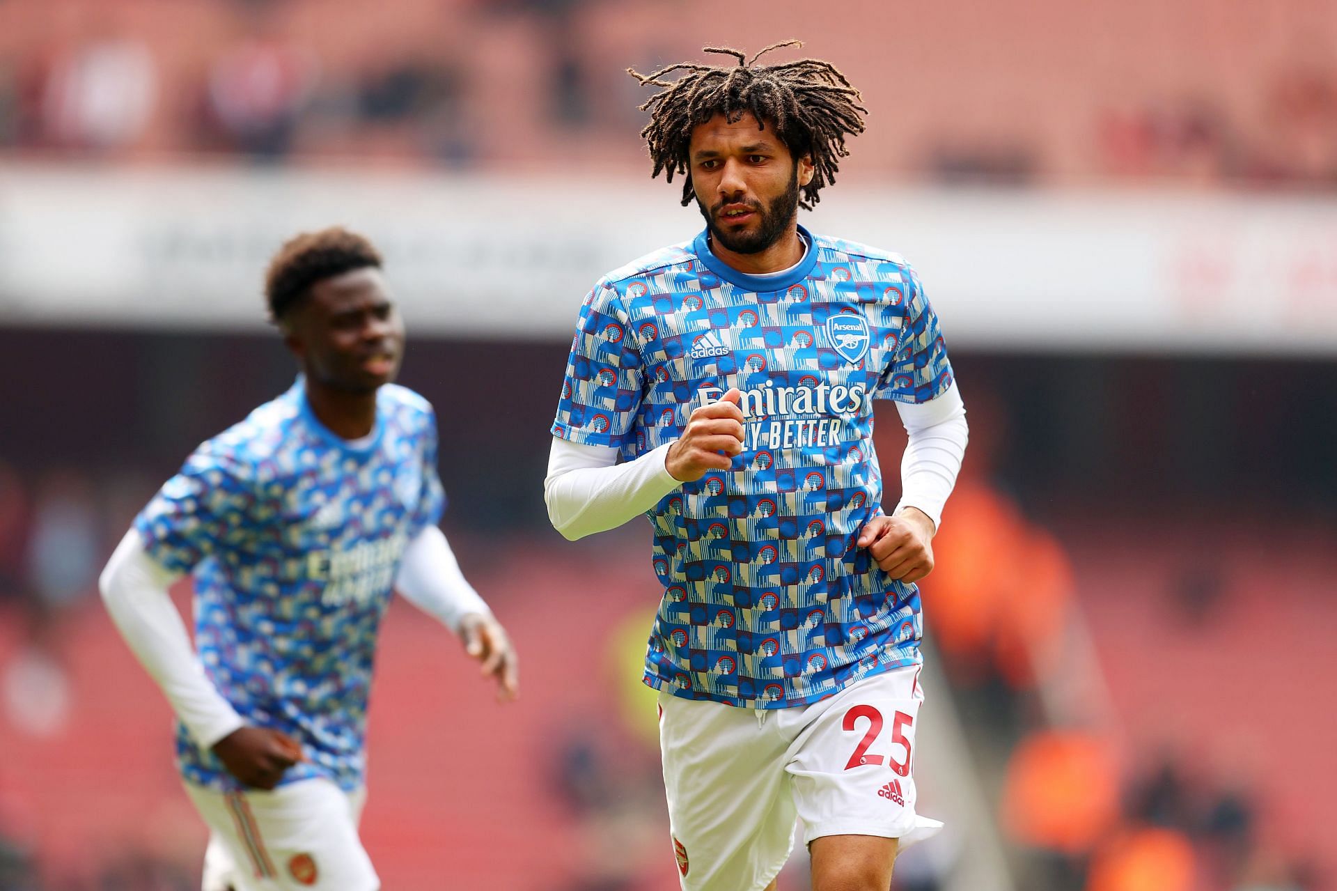 Mohamed Elneny (right) is out of contract this summer.