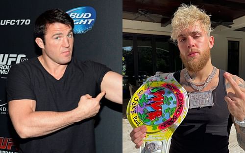 Chael Sonnen (left) and Jake Paul (right) [Right image via @jakepaul on Instagram]