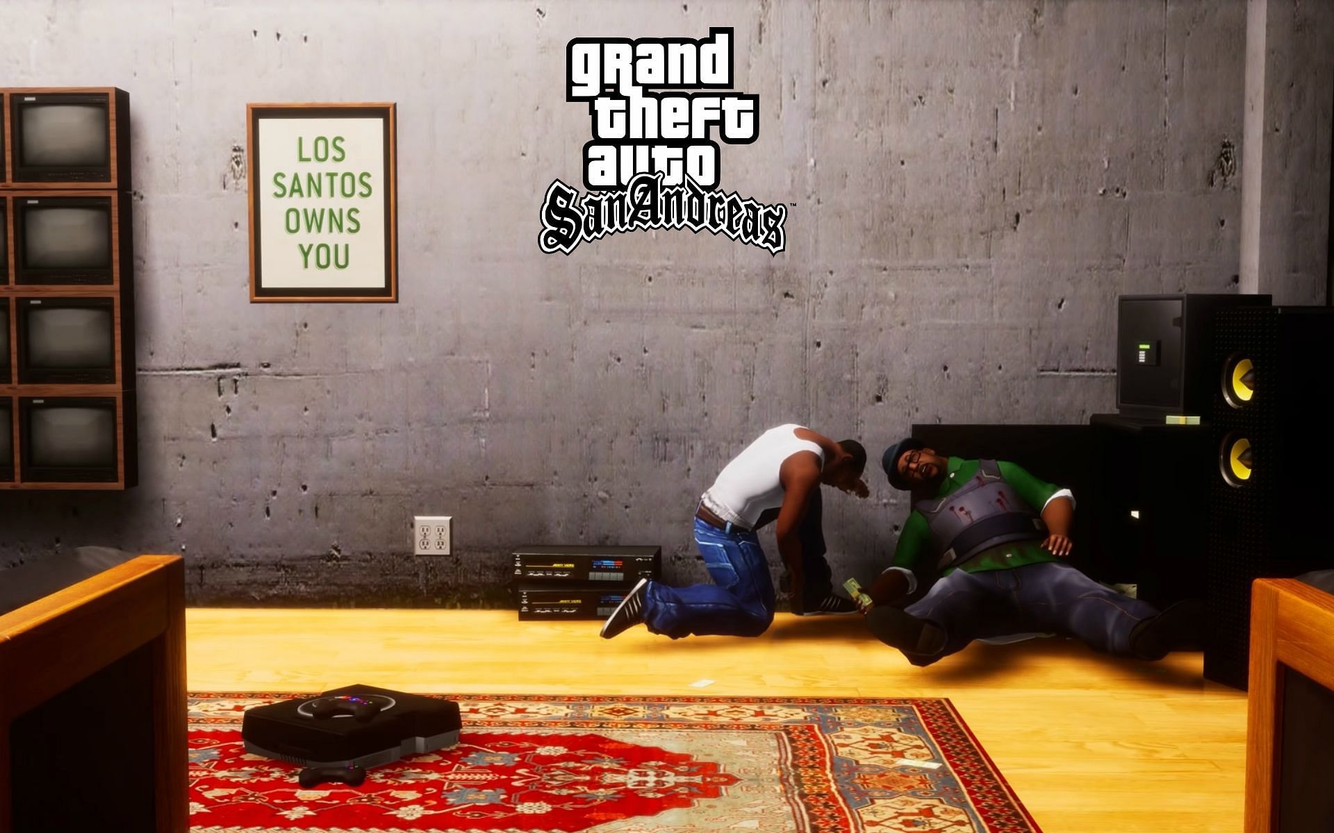 The iconic final mission in the Definitive Edition of San Andreas (Image via GTA Series Videos / YouTube)