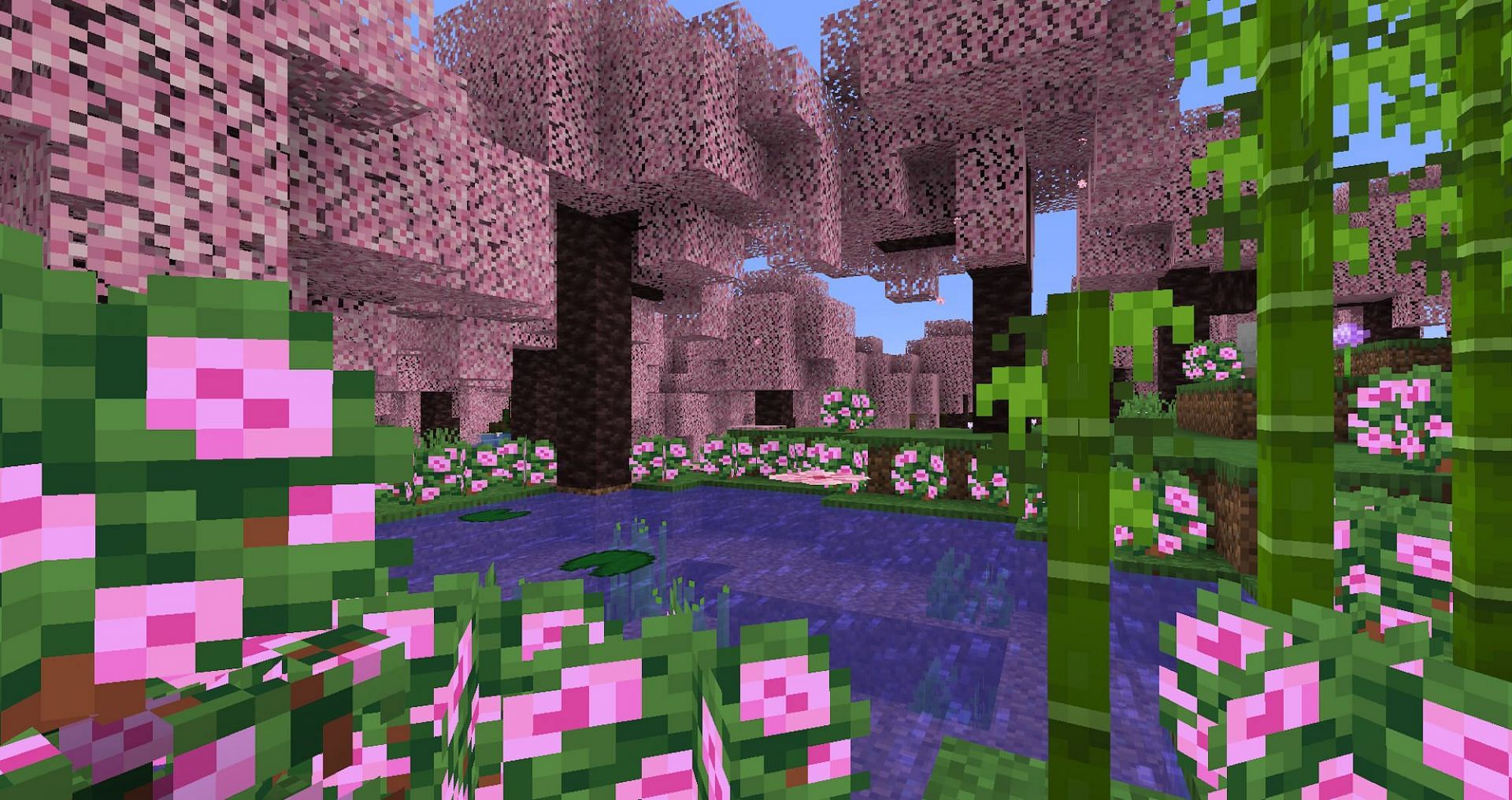 Cherry blossom trees [Image via Minecraft]