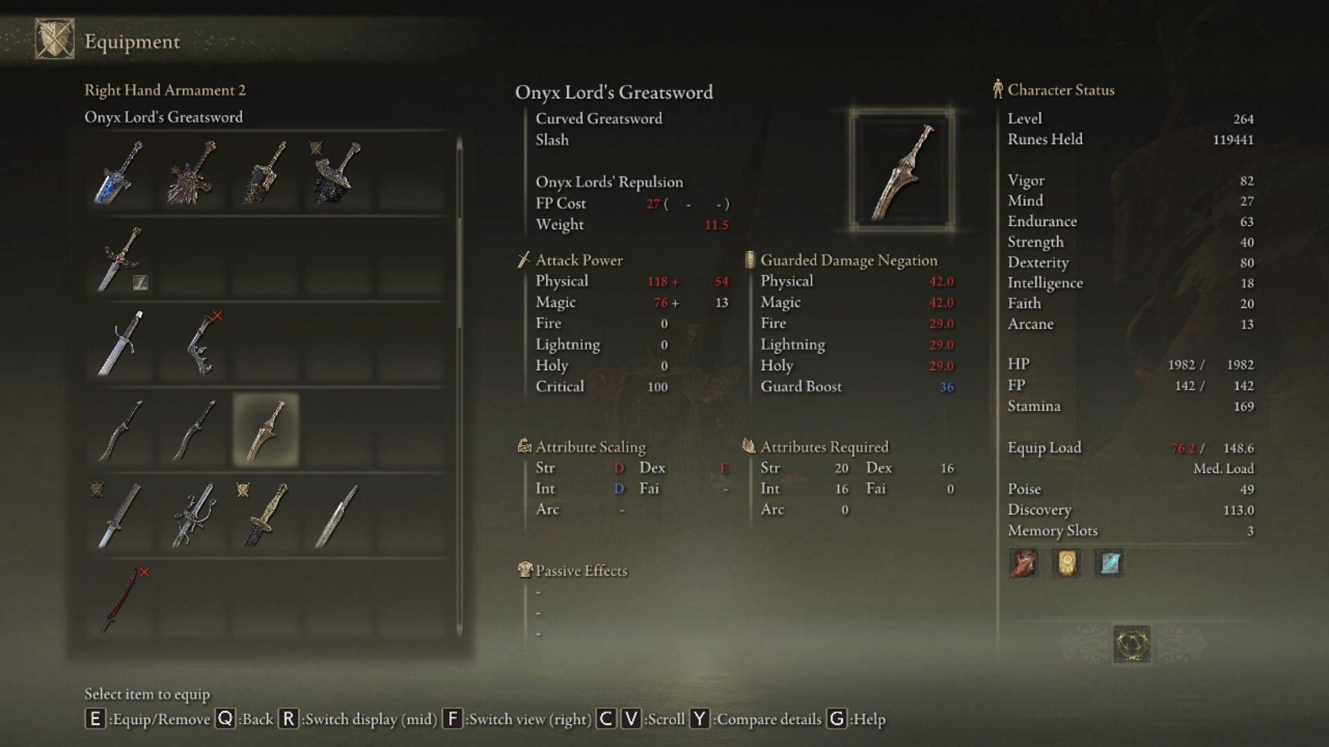 The Onyx Lord&#039;s Greatsword is a decent weapon to have, even though the weapon art is quite poor (Image via Elden Ring)