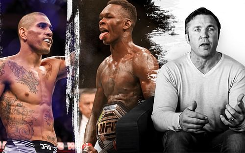 Alex Pereira (left), Israel Adesanya (center), and Chael Sonnen (right) [Images courtesy of Getty and Chael Sonnen's YouTube channel]