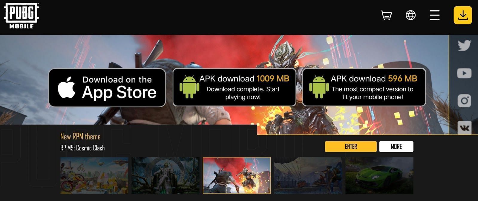 There are two APK links available on the official website (Image via Krafton)