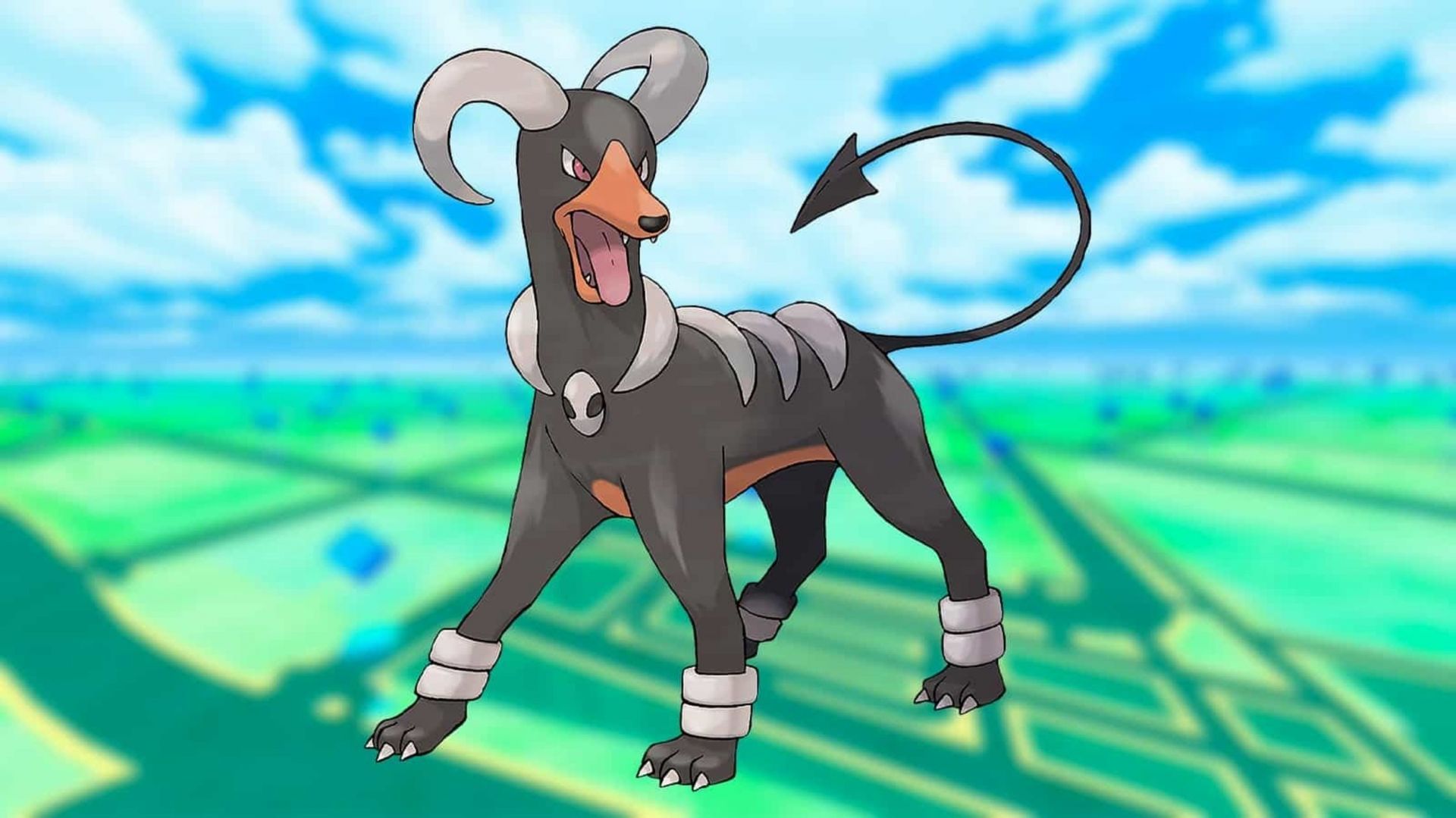 Sierra always keeps her trusted Houndoom at her side in each battle party (Image via Niantic)