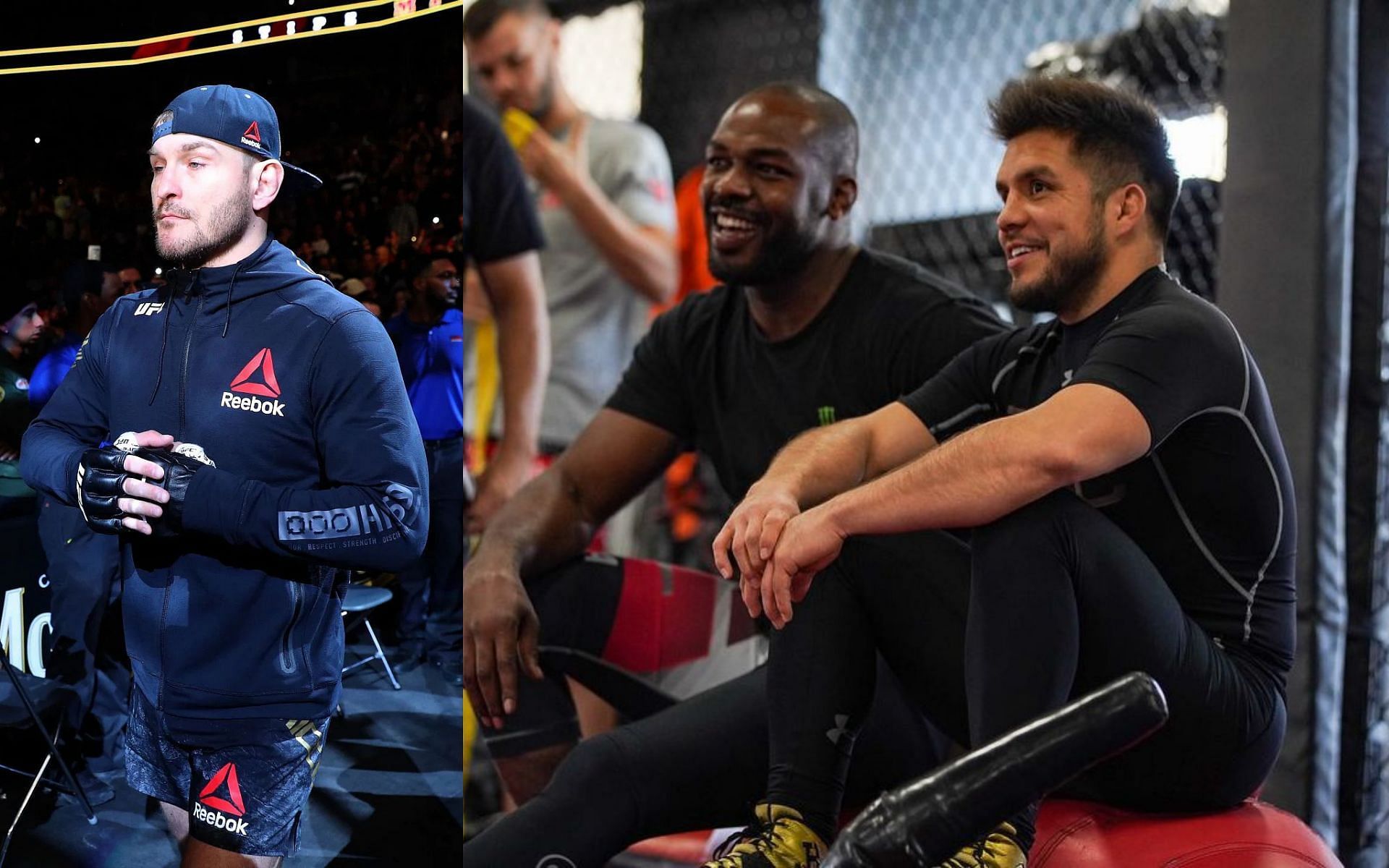 Stipe Miocic (left), Jon Jones and Henry Cejudo (right) [Images courtesy of Getty and @henry_cejudo Instagram]