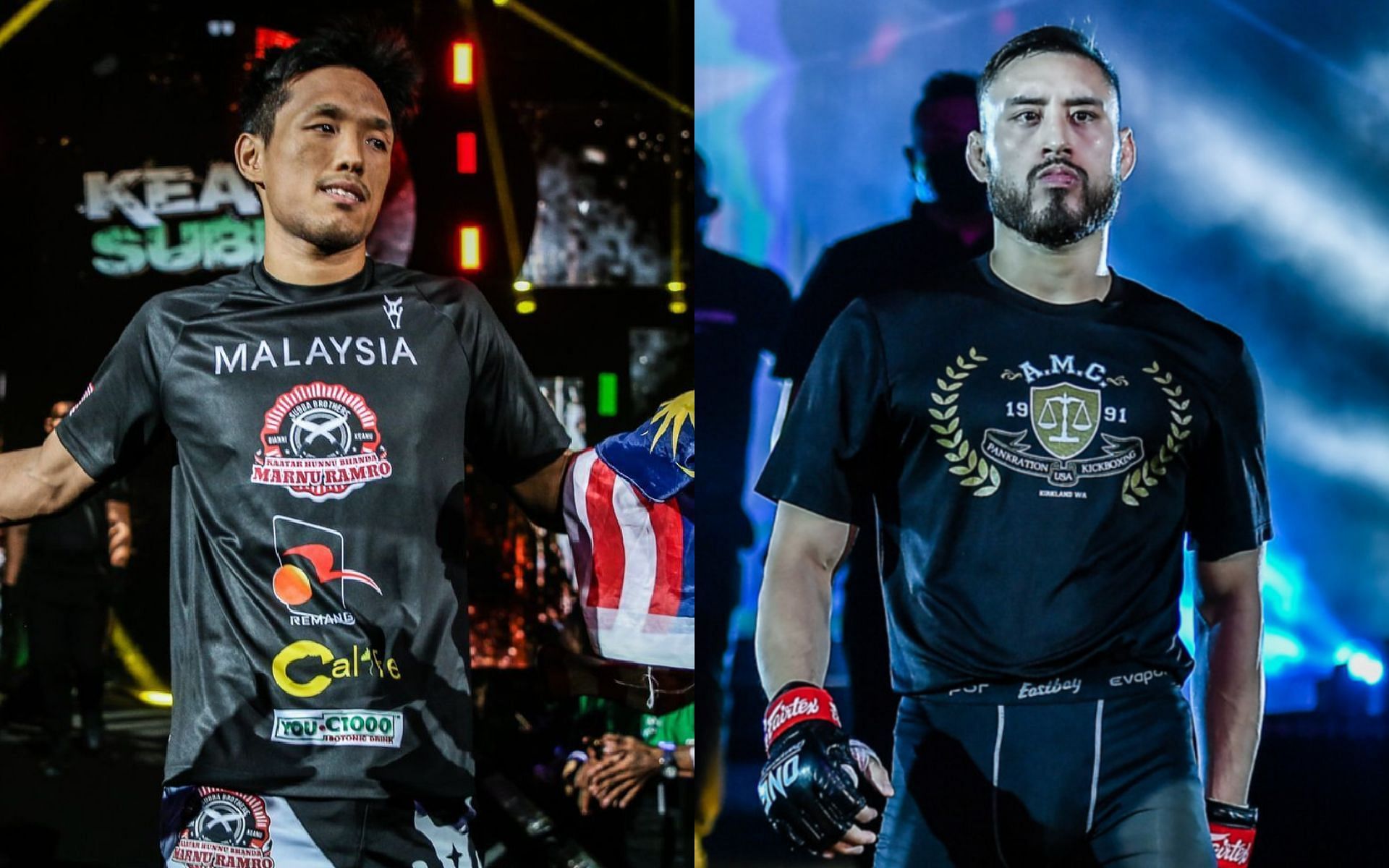 Keanu Subba (left) is confident that he can finish James Yang (right) whether on the feet or on the ground. [Photos: ONE Championship]