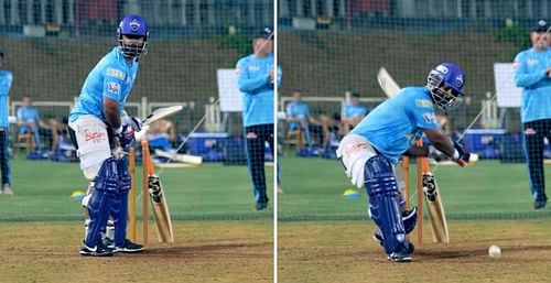 Rishabh Pant smacks big sixes in Delhi Capitals training (Credit: Twitter/DC)