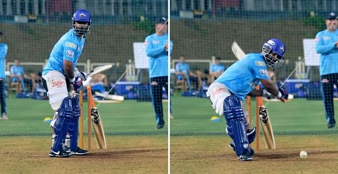 [Watch] "Sixes galore" - DC captain Rishabh Pant smacks bowlers for fun in training