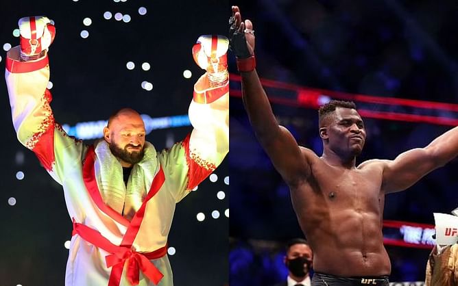 "It's going to be explosive!" - Tyson Fury has staredown with Francis Ngannou following Dillian Whyte win