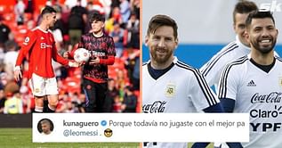 "Because you still didn't play with the best" - Aguero aims cheeky dig at Ronaldo with Messi comment for Manchester United talent Alejandro Garnacho