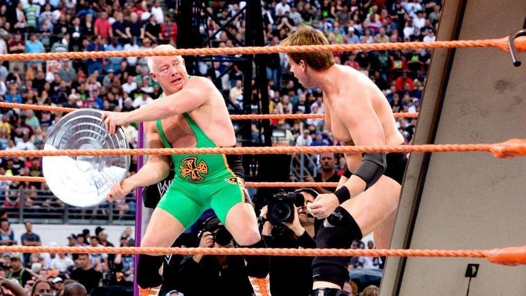 JBL takes on Finlay in a Belfast Brawl match at WrestleMania XXIV