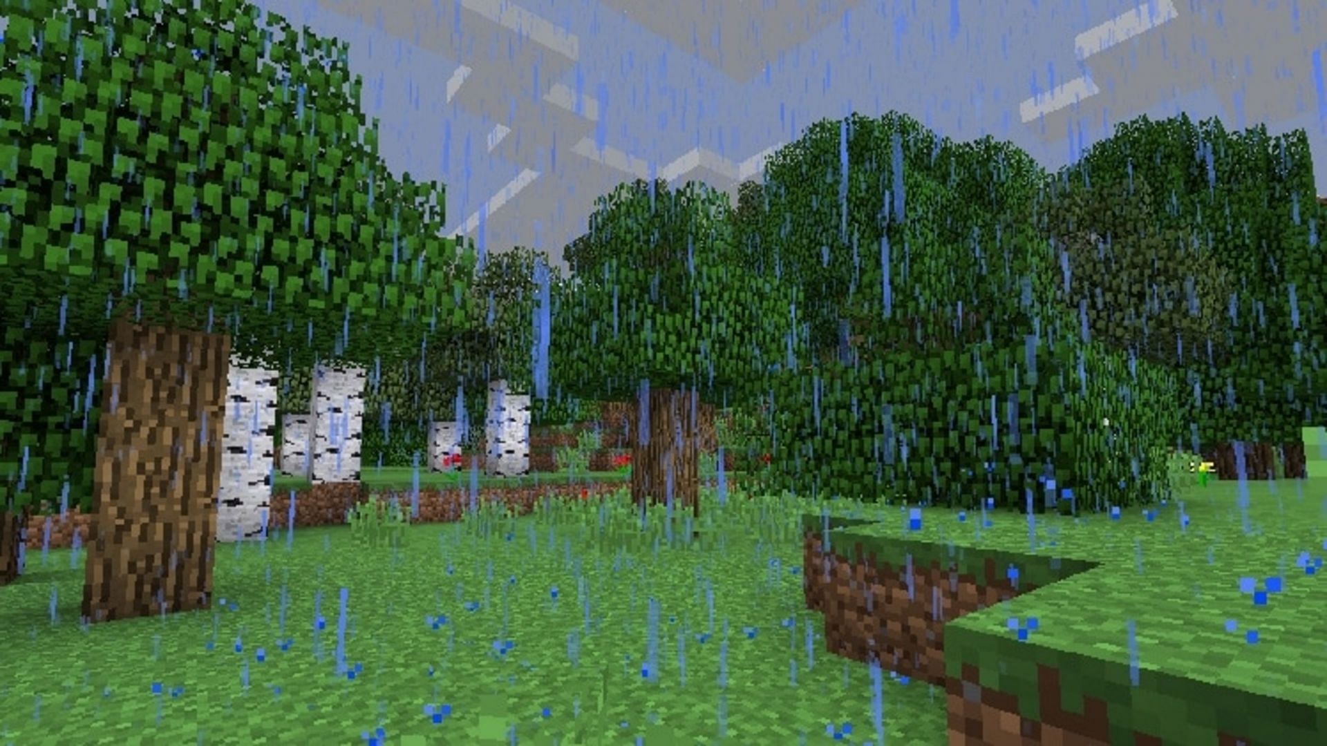Leaves disintegrate much more quickly with this mod (Image via Mojang)