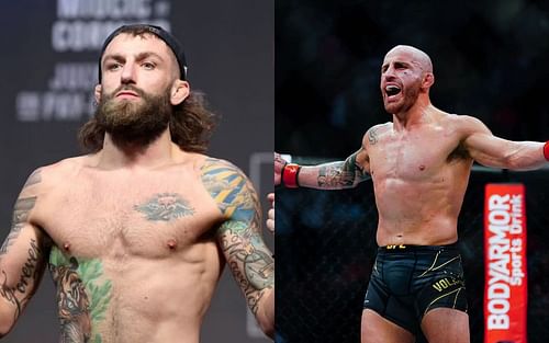 Michael Chiesa (left) and Alexander Volkanovski (right)