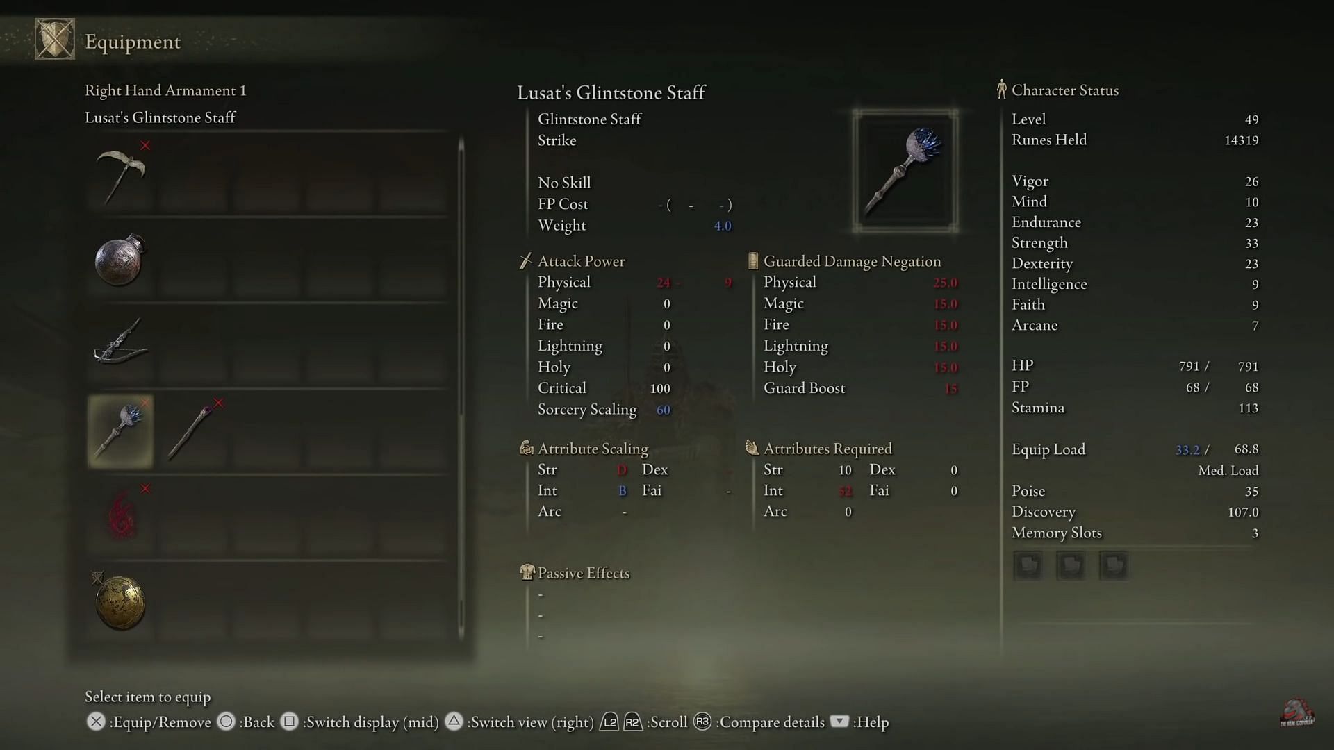 Lusat&#039;s Glintstone Staff is a must-have weapon for every sorcery user in the game (Image via The Real Godzilla/Youtube)