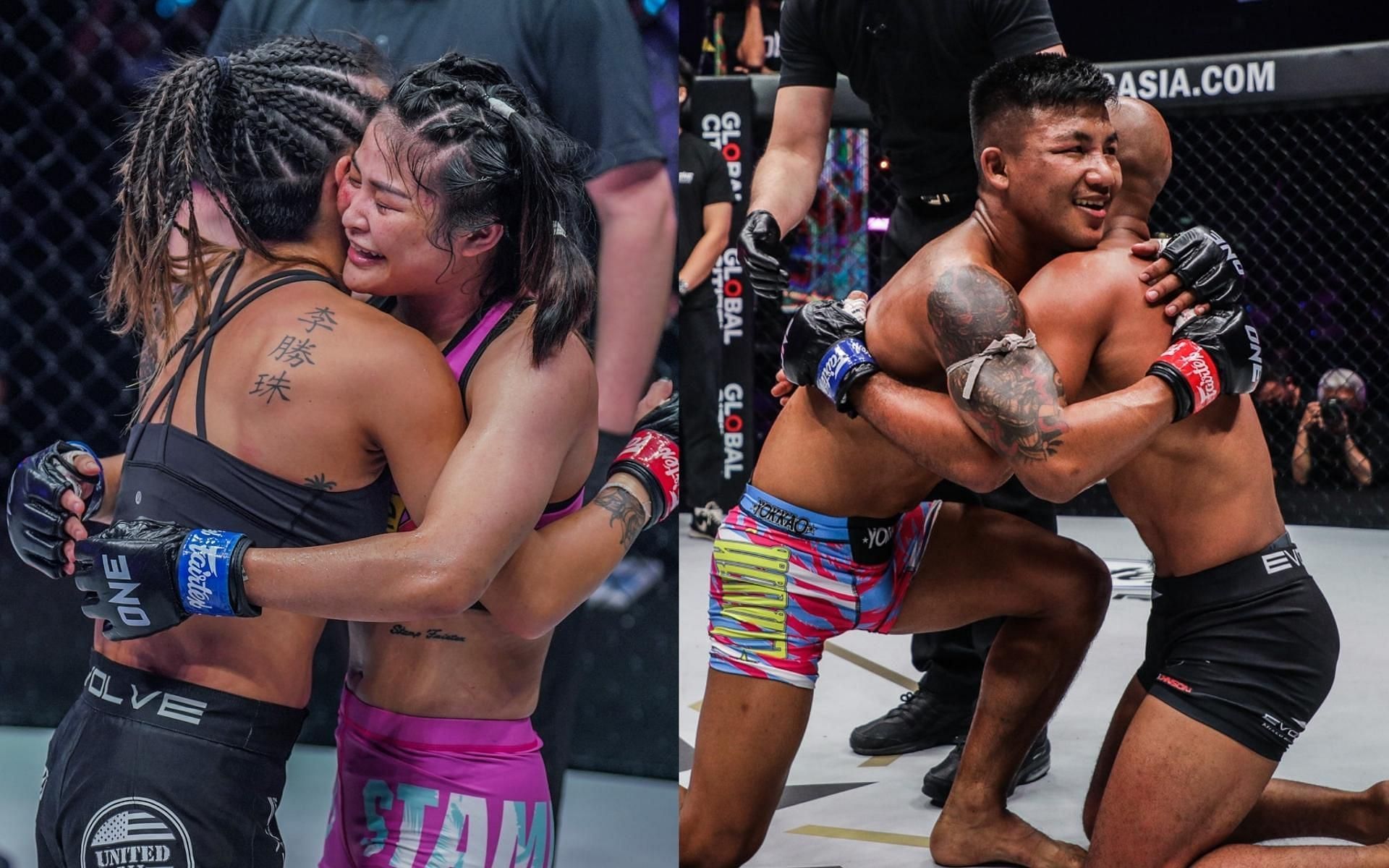 No losers in this sport. Fighters of the co-main and main event of ONE X show respect. (Images courtesy of ONE Championship)