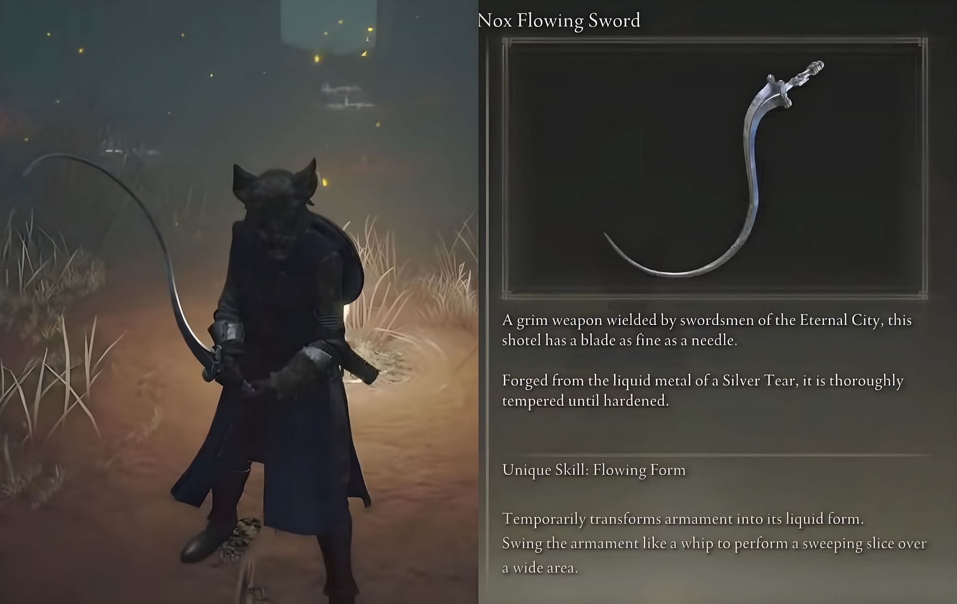 Obtaining the Nox Flowing Sword in Elden Ring (Images via Elden Ring and Fredchuckdave/YouTube))
