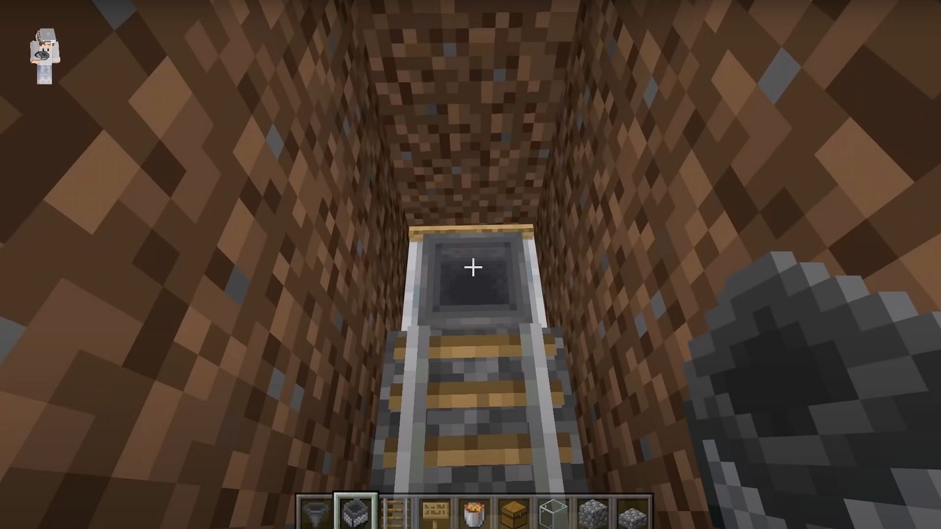 Players should now have a minecart with hopper inside of the hopper (Image via JC Playz/YouTube)
