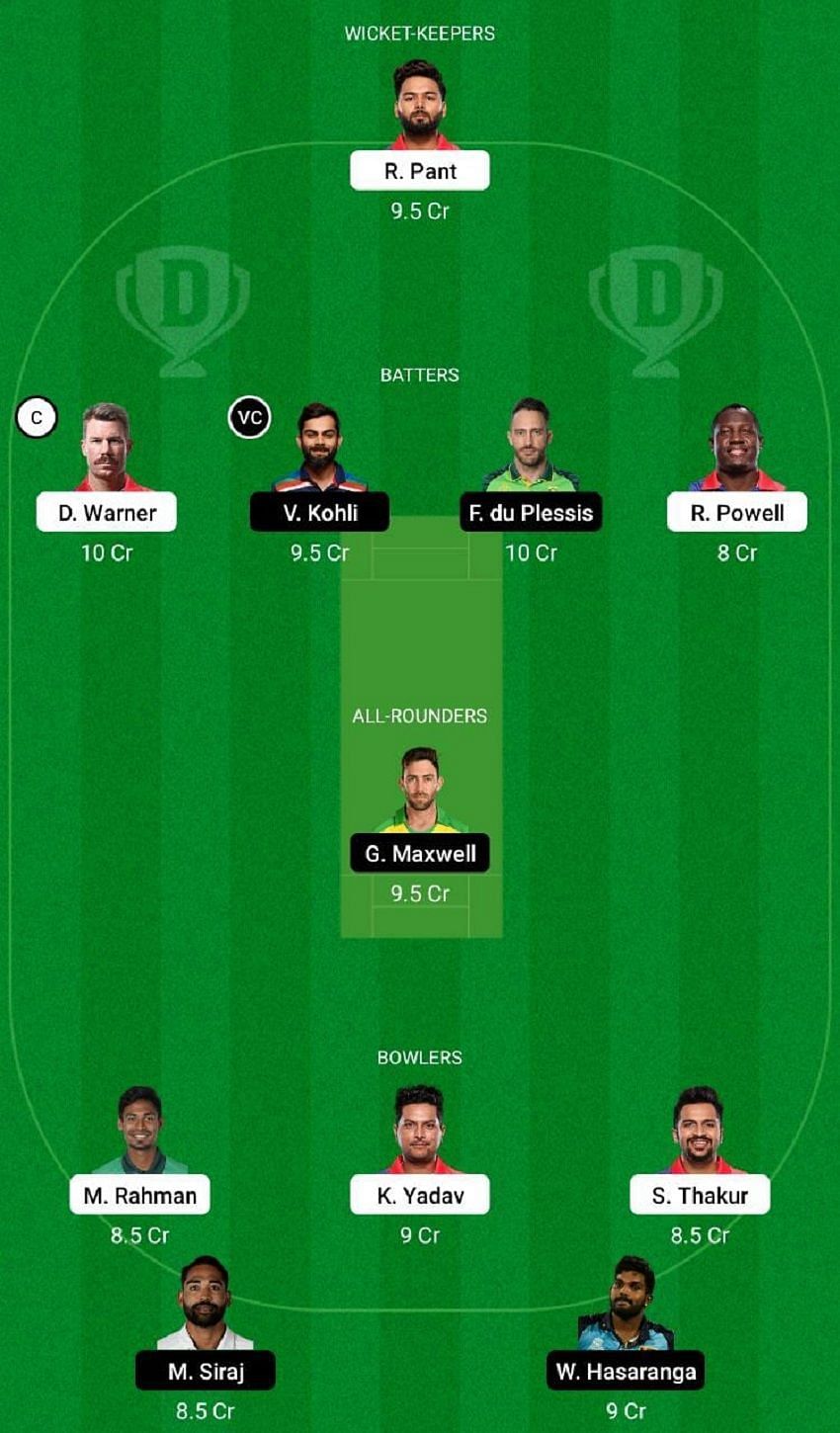 DC vs RCB Dream11 Fantasy Tip #2