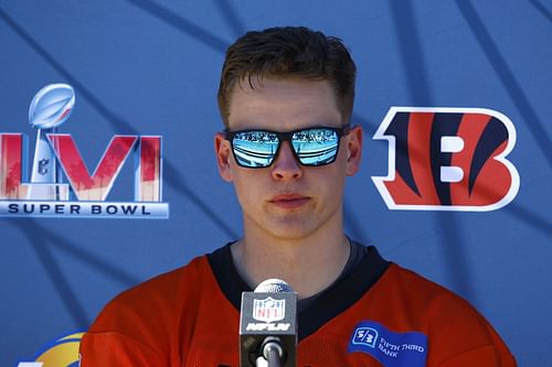 Burrow at Joe Super Bowl LVI Practice & Media Day