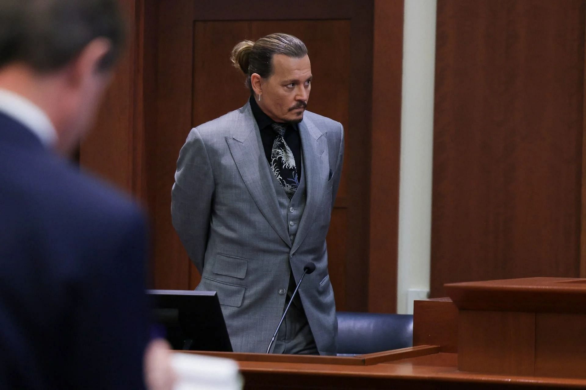 Johnny Depp at the trial (Image via Evelyn Hockstein/POOL/AFP/Getty Images)